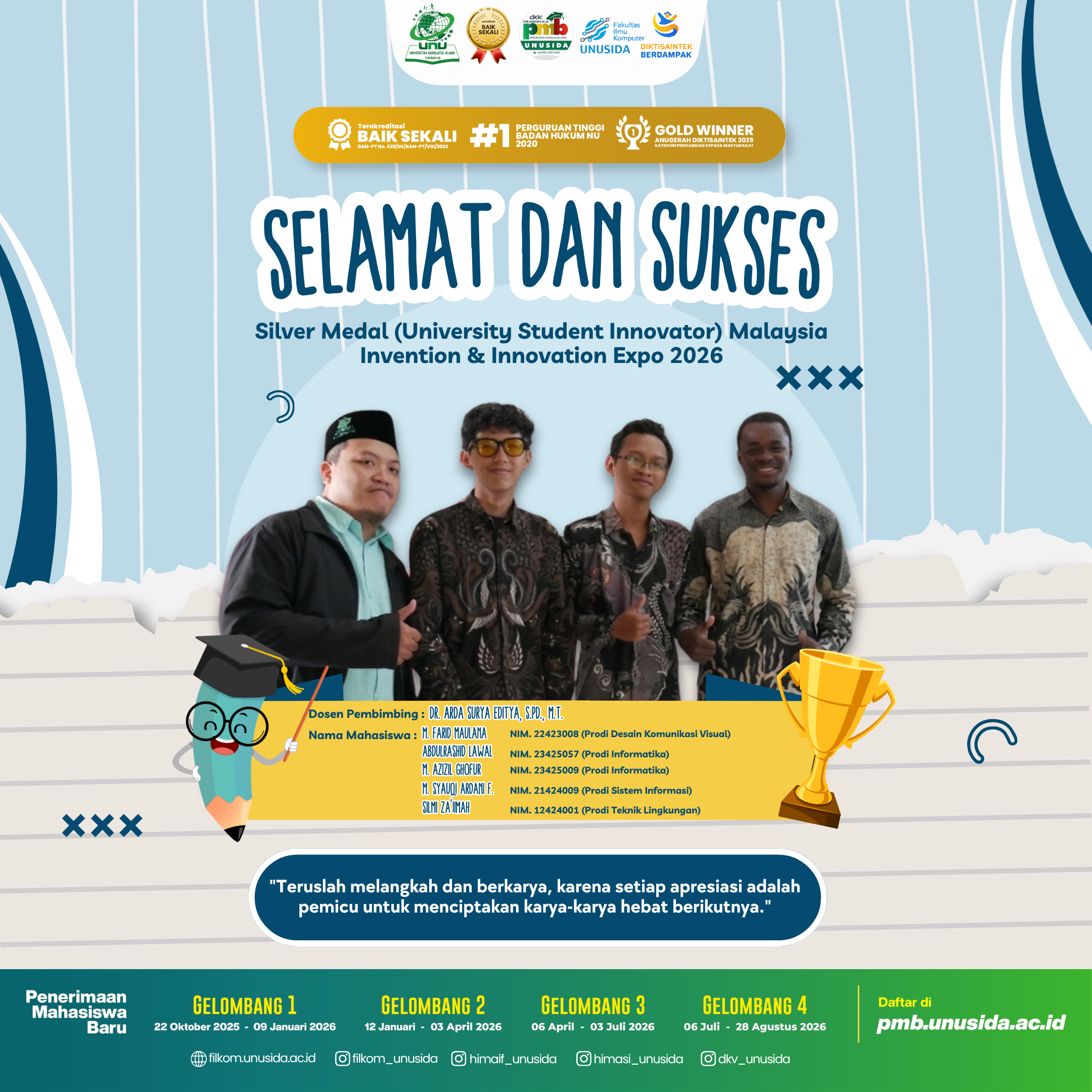 SILVER MEDAL (University Student Innovator) pada Malaysia Invention & Innovation Expo 2026
