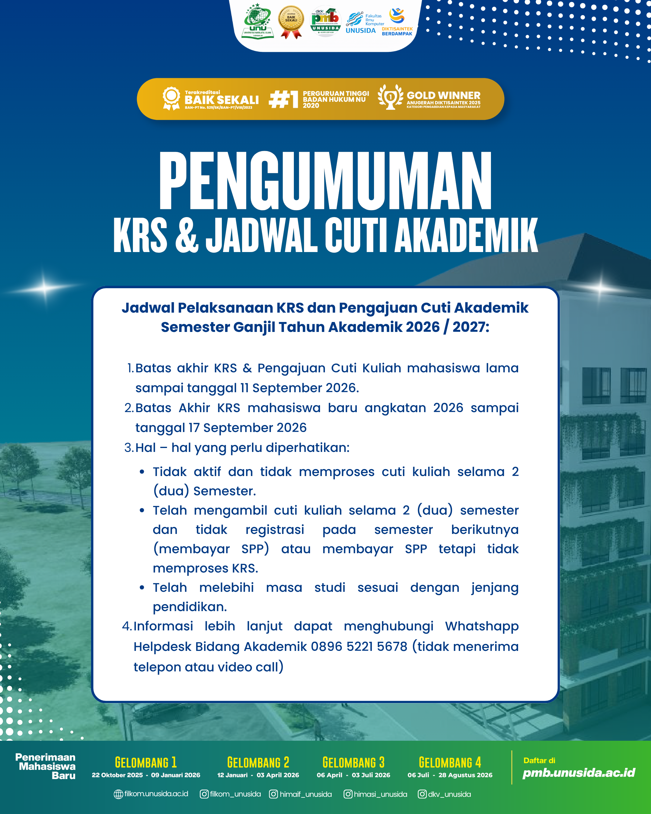 Pengumuman KRS Semester Ganjil 2026