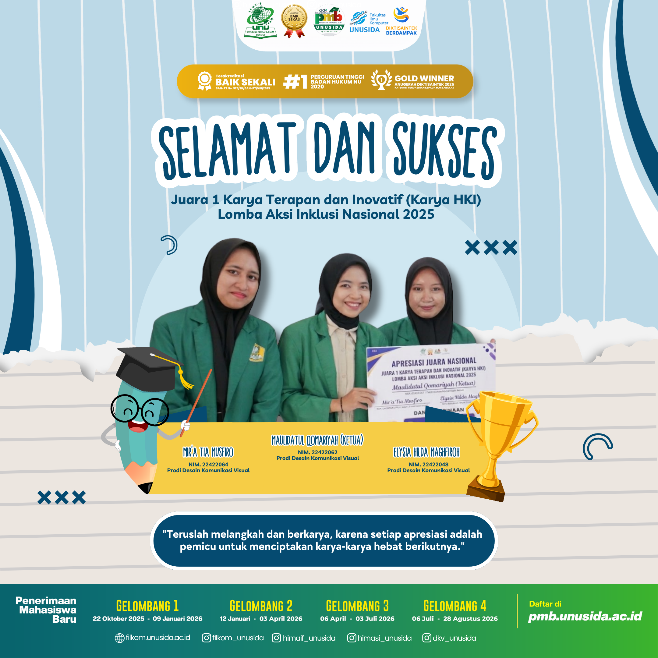 Kategori Karya Terapan & Inovatif (Karya HKI) pada Lomba Aksi Inklusi Nasional 2025